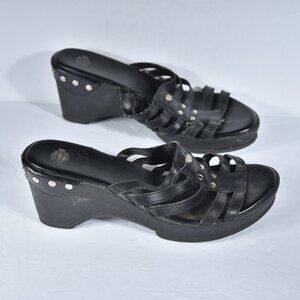 Harley Davidson Tara Studded Wedge Sandals size 8